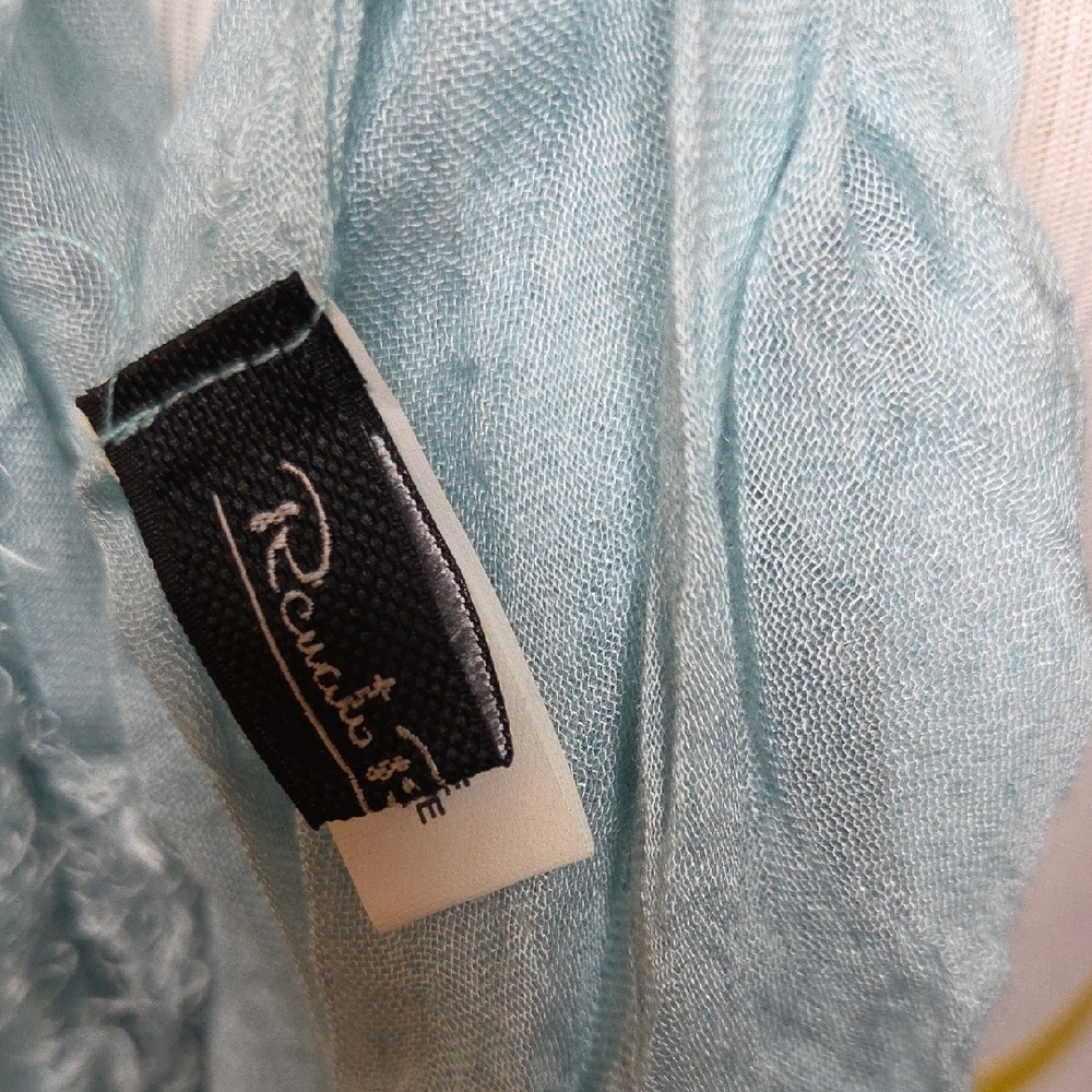 Light Blue Crinkled Wrap Scarf for Women - Picture 2 of 5